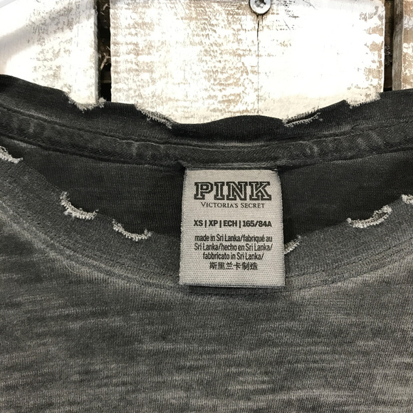 Victoria Secret Pink Distressed XS Long Sleeve - Picture 3 of 6